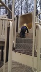 climbing to the slide